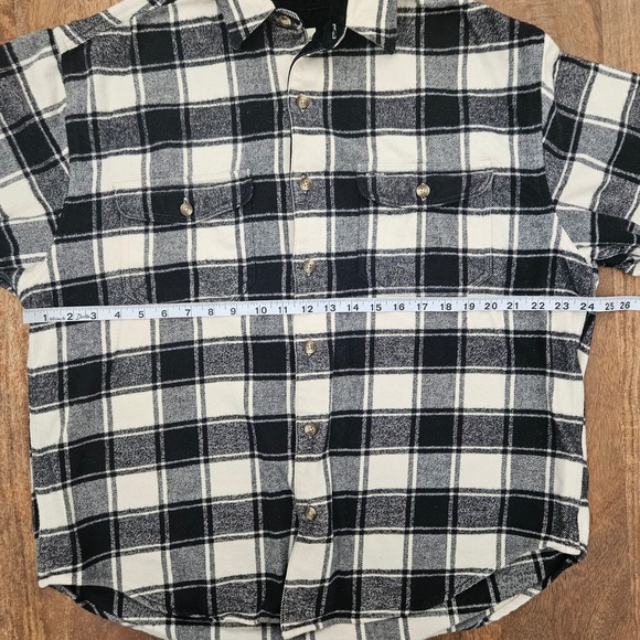 Eddie Bauer Button Up Shirt Mens L Black White McKinley Flannel Long Sleeve - Picture 3 of 6